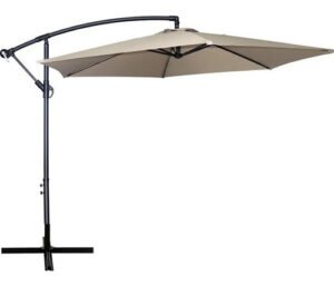 Sombrilla Colgante De 3 Metros Grande Altura Regulable Premium Color Natural Kushiro Sji-la3mg