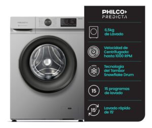 Lavarropas Automático Philco Phlf6510p2 Predicta 6.5kg Color Gris