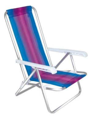 Silla De Playa Reclinable De Acero Mor De 4 Posiciones