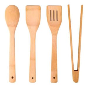 Set De Utensilios De Madera Bambu Vonne 4 Piezas