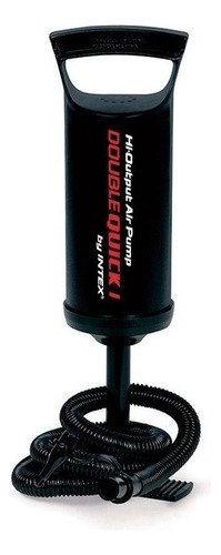 Inflador Manual Intex Double Quick Chico - Negro