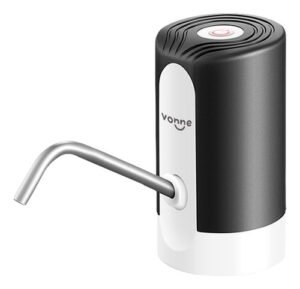 Dispenser De Agua Automático Bateria Litio Pico Acero Usb Vonne Bdai-dab1 Color Negro