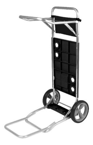 Carrito Mor De Playa Aluminio Para Conservadora Y Reposera Color Negro