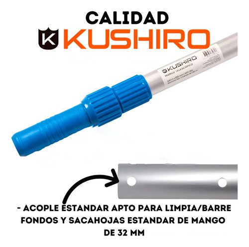 Kushiro Apd-360 Mango Telescopico 3.60 M X 32 Mm Aluminio An - Imagen 3