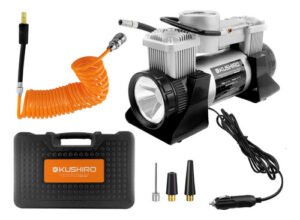Compresor Mini12v150psi Doble Pistón Inflador Auto Moto Bici Color Plateado/negro Fase Eléctrica Monofásica Frecuencia 50/60hz