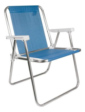 Silla 2276 Camping Estructura De Aluminio Color Azul Mor Azul