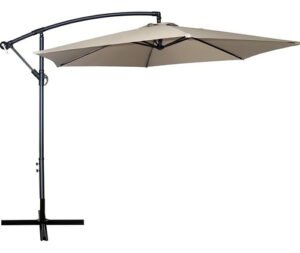 Sombrilla Colgante De 3 Metros Grande Altura Regulable Premium Color Natural Kushiro Sji-la3mg