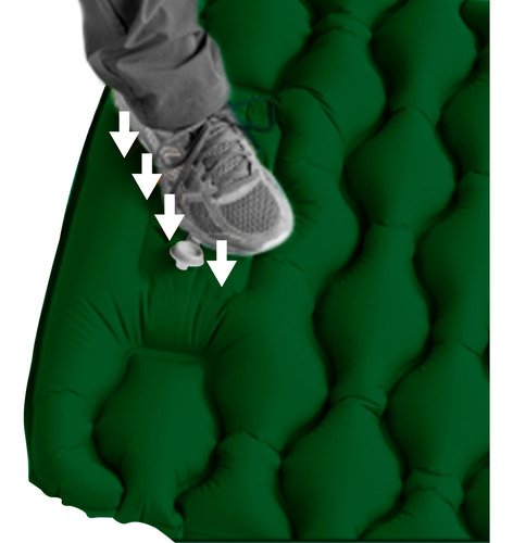 Colchoneta Camping Ultraliviana Con Almohada C/inflador Verde - Imagen 2