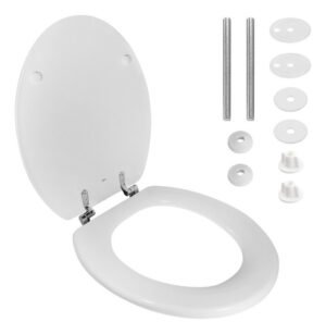 Asiento Tapa Inodoro Andina Hdf Laqueado Gloa Herraje Metalico Blanco