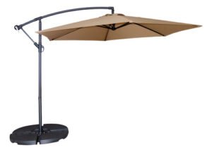 Sombrilla De Jardín Lateral Color Beige Kushiro 3m Lisa