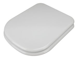 Tapa Asiento Inodoro Madera Tipo Bari Herraje Metal Color Blanco