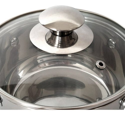 Bateria Cocina Triple Fondo Acero Inox 4pzs Sarten Y 3 Ollas Plateado - Imagen 5