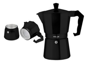 Cafetera Aluminio Italiana Negra 6 Tazas Cafe Vonne Color Ne - Negro