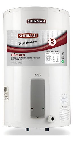 Termotanque Eléctrico De Colgar Sherman 55 Litros Conexión Inferior Tecc055eshk2 Blanco