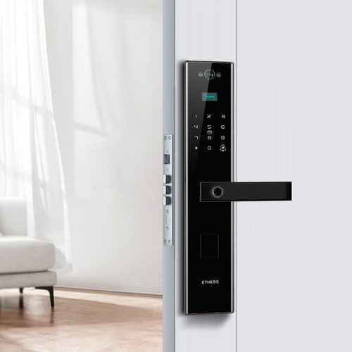 Cerradura Inteligente Wifi Con Cámara Y Huella Codigo Tarjet - Negro - Imagen 2