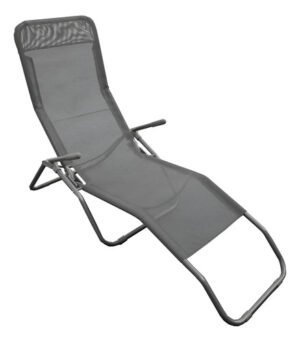 Silla Sillón Reposera Plegable Glider Playa Jardín Camping Color Gris