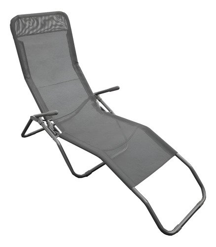 Silla Sillón Reposera Plegable Glider Playa Jardín Camping Color Gris