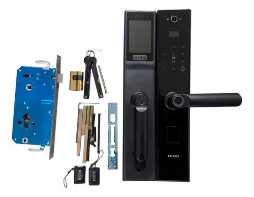 Cerradura Inteligente Wifi Con Cámara Y Huella Codigo Tarjet - Negro - Imagen 3