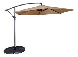 Sombrilla De Jardín Lateral Color Beige C Soporte Kushiro Lisa