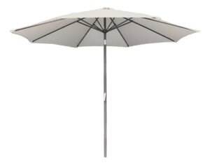 Sombrilla Jardín Centro Aluminio 300cm Manivela Base Kushiro Color Natural Lisa