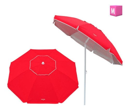Sombrilla Playa Jardin Grande 2 M Reforzada Inclinaci Color Roja - 2mts - Imagen 4
