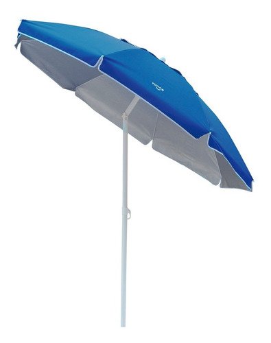 Sombrilla Playa Camping 2 Mt Aluminizada Filtro Uv Poliester Azul - Imagen 2