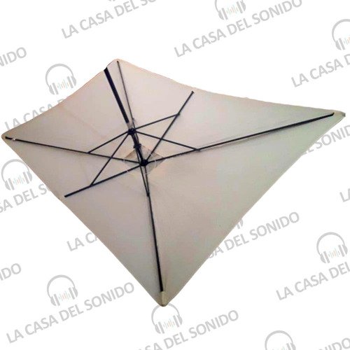 Sombrilla Grande Jardín Centro Aluminio Y Acero 2 X 3 M Colo Liso Natural - Imagen 3