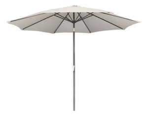 Sombrilla Jardín Centro Aluminio 300cm Manivela Base Kushiro Liso Natural