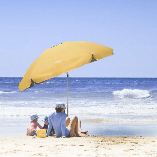 Sombrilla Playa Jardín 2 Mts Diám. Aluminizad Uv Interno Eg Color Amarillo - Imagen 2