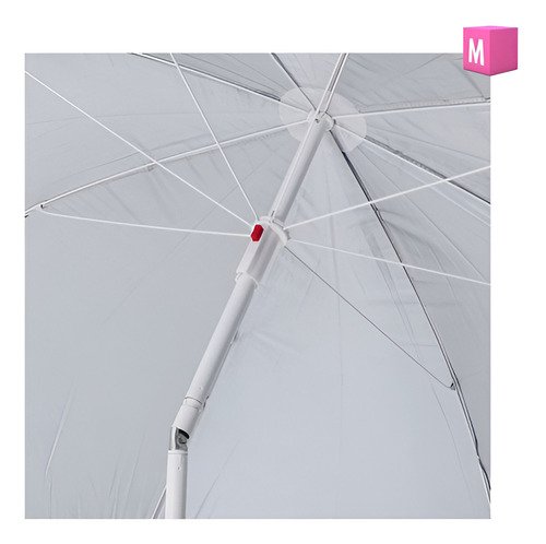 Sombrilla Playa Jardin Grande 2 M Reforzada Inclinaci Color Roja - 2mts - Imagen 5