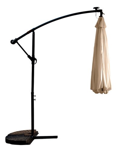 Sombrilla De Jardín Lateral Con Luces Led Beige Kushiro 3m Lisa - Imagen 2