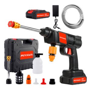 Hidrolavadora 2 Baterias 20v Miyawa Accesorios Portatil 6bar Maletin Rojo Negro Inalambrica Multiuso Sin Canilla 5 Metros Manguera 50hz