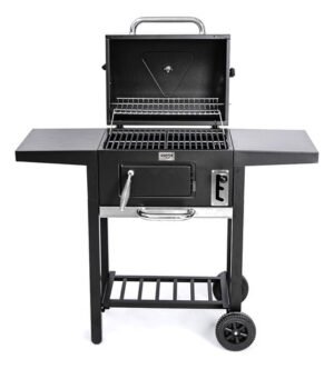 Parrilla Portátil Con Tapa Rueda Cajon Reloj Vonne Chulengo Negro