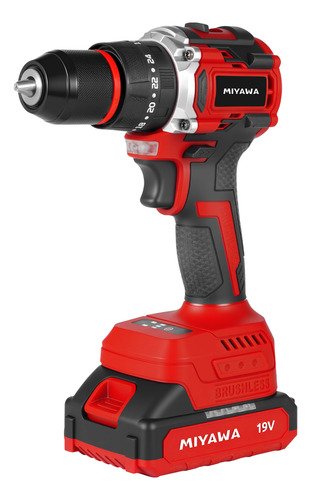 Taladro Percutor 10 Mm Compacto Miyawa Brushless 19v Cobre Rojo - Imagen 3