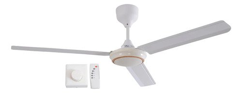 Ventilador De Techo 3 Aspas Metal 54' Control Remoto Bl 1.38 M Blanco Chapa 3