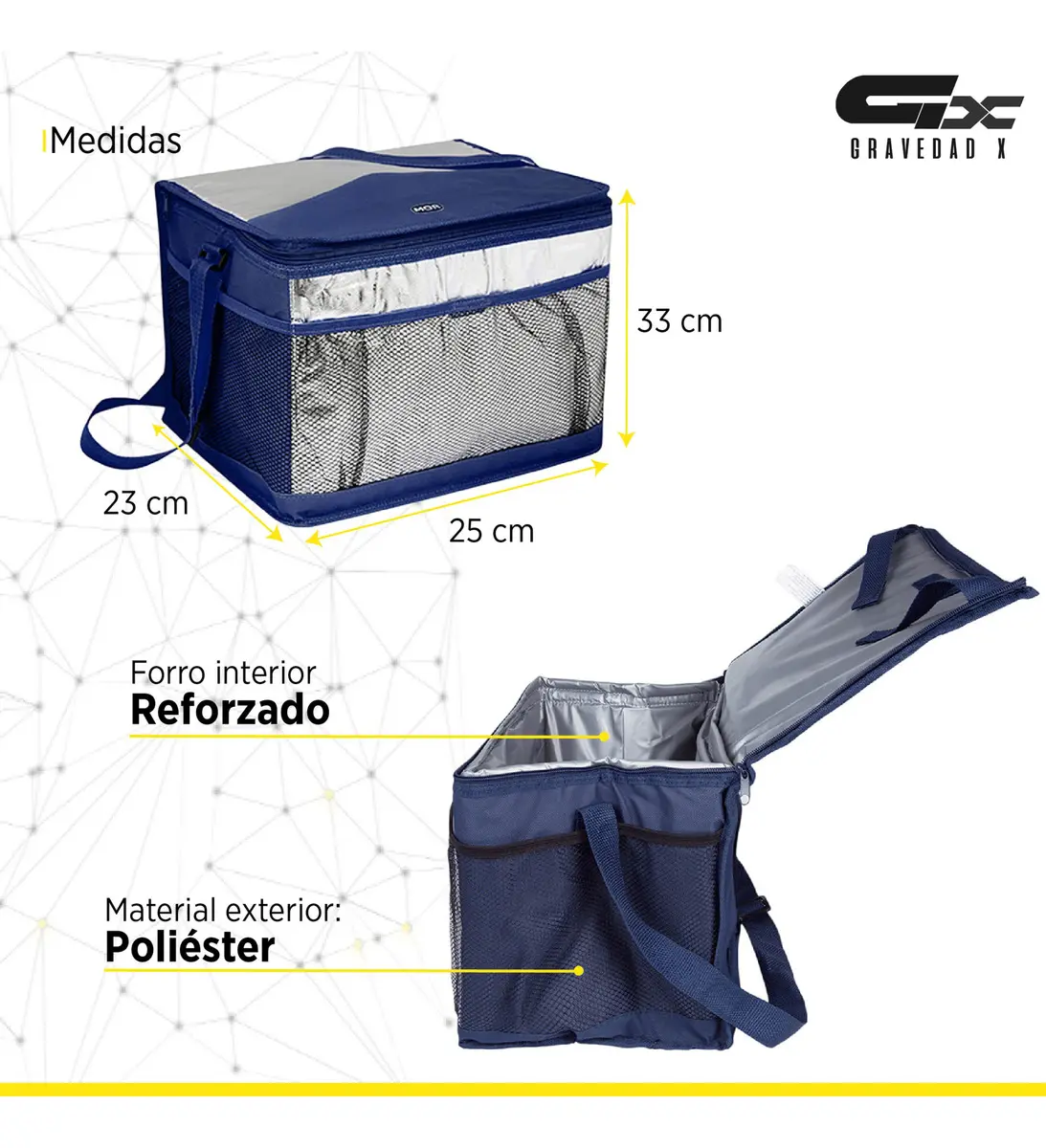 Bolso Conservadora Térmica Mor 20 L Camping Playa. Color Azul - Imagen 4