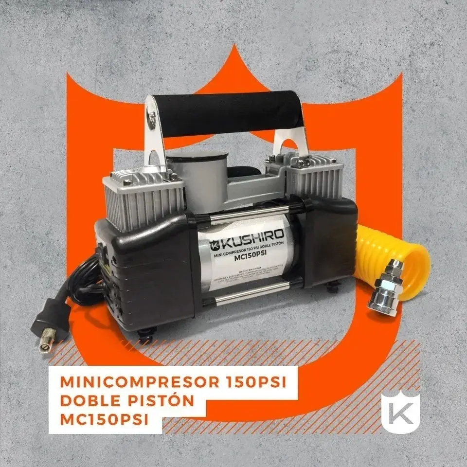 Compresor de aire mini a batería portátil Kushiro MC150PSI 500mL 25hp - Imagen 4