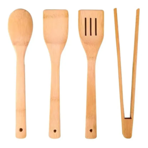 Set De Utensilios De Madera Bambu Vonne 4 Piezas