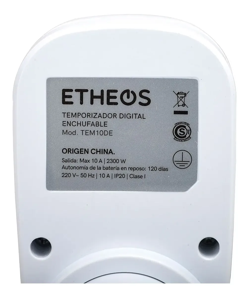 Temporizador Digital Enchufable Etheos 10a Timer Digital - Imagen 3