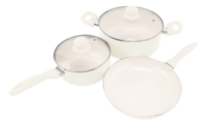 Batería De Cocina Vonne 3 Piezas Chic Arena Aluminio